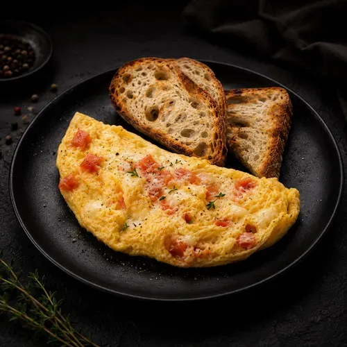 Omletă cu caşcaval şi roşii