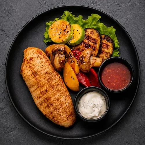 Steak de pui cu legume