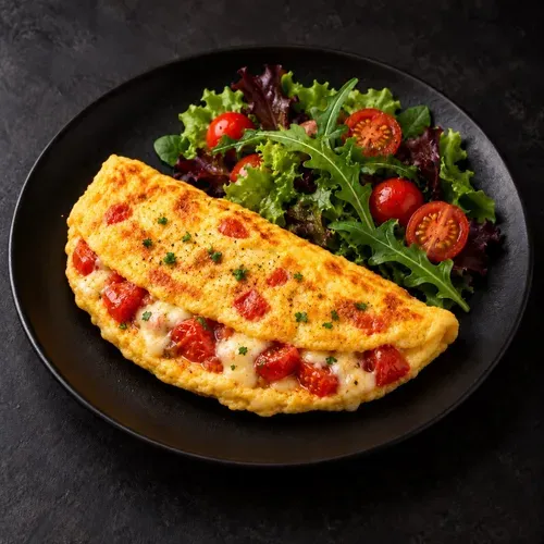 Omletă cu caşcaval şi roşii